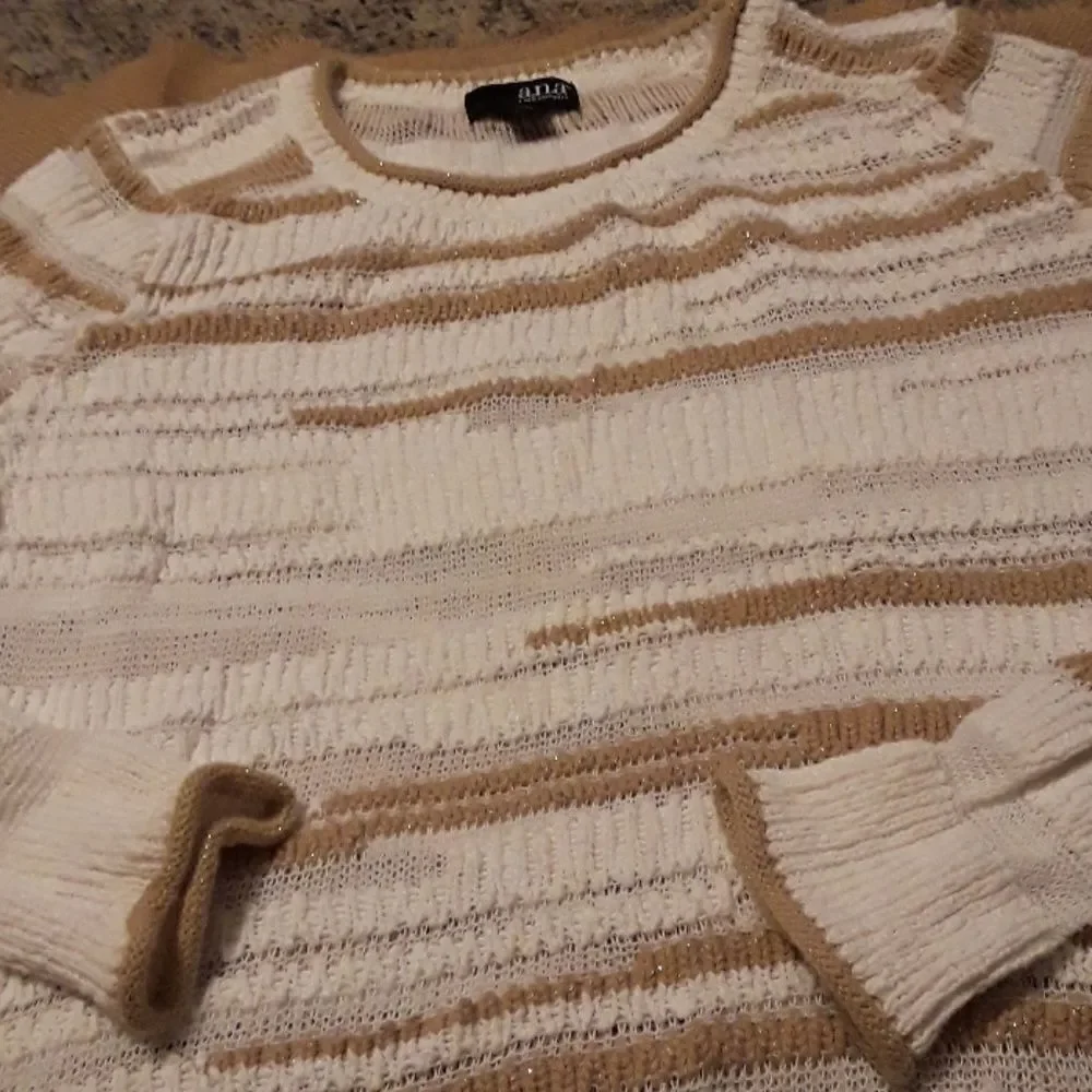 8 for $20 A.n.a Tan and White Sweater